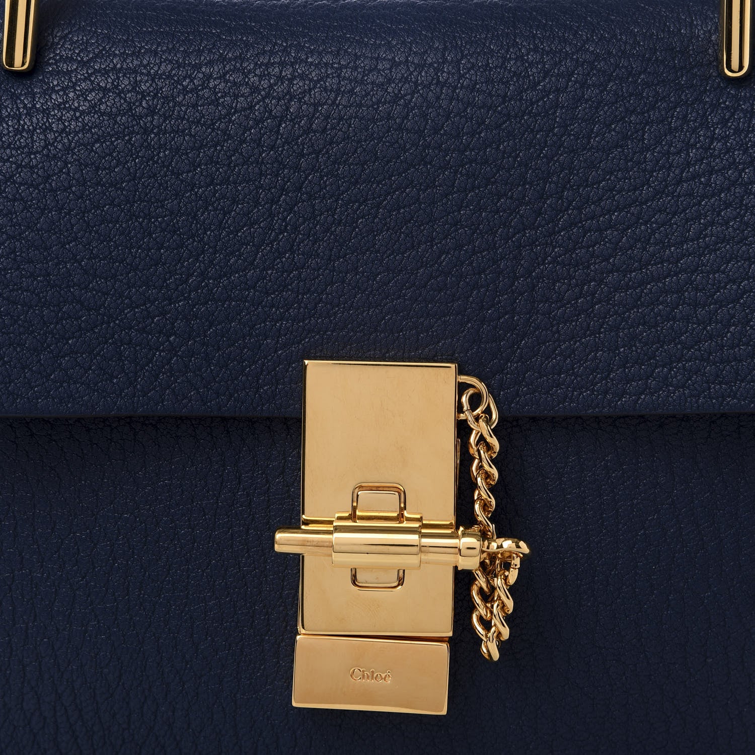 Chloe Grained Lambskin Mini Drew Shoulder Bag Royal Navy 8 of 8