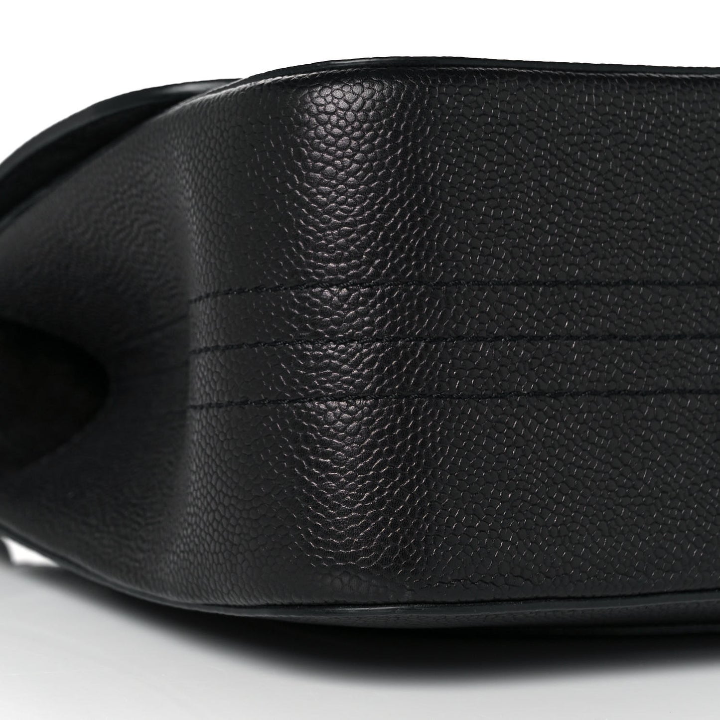 Grained Calfskin Jumbo Classic Pure Double Flap Black