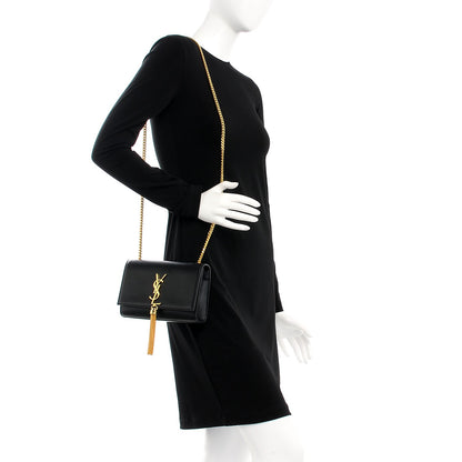 Saint Laurent Calfskin Monogram Medium Kate Tassel Satchel Black 2 of 6