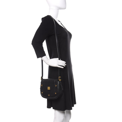 MCM Saffiano Studded Crossbody Black 2 of 12