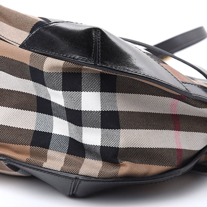 Burberry House Check Bridle Calfskin Small Dutton Hobo Black 9 of 10
