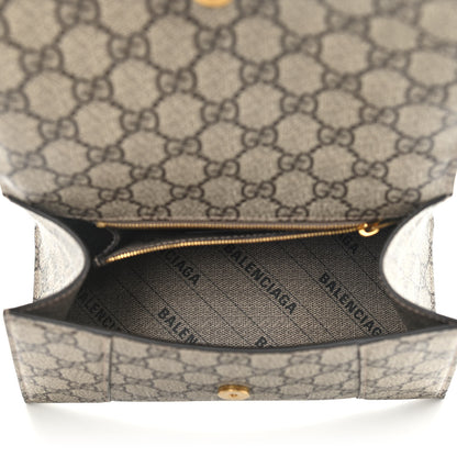 Balenciaga X GUCCI GG Supreme Monogram Small Hourglass Top Handle Bag Beige Ebony 5 of 11