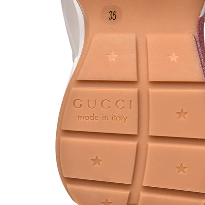 Gucci Calfskin Glitter Web Print Womens Rhyton Sneakers 35 Mystic White 7 of 10