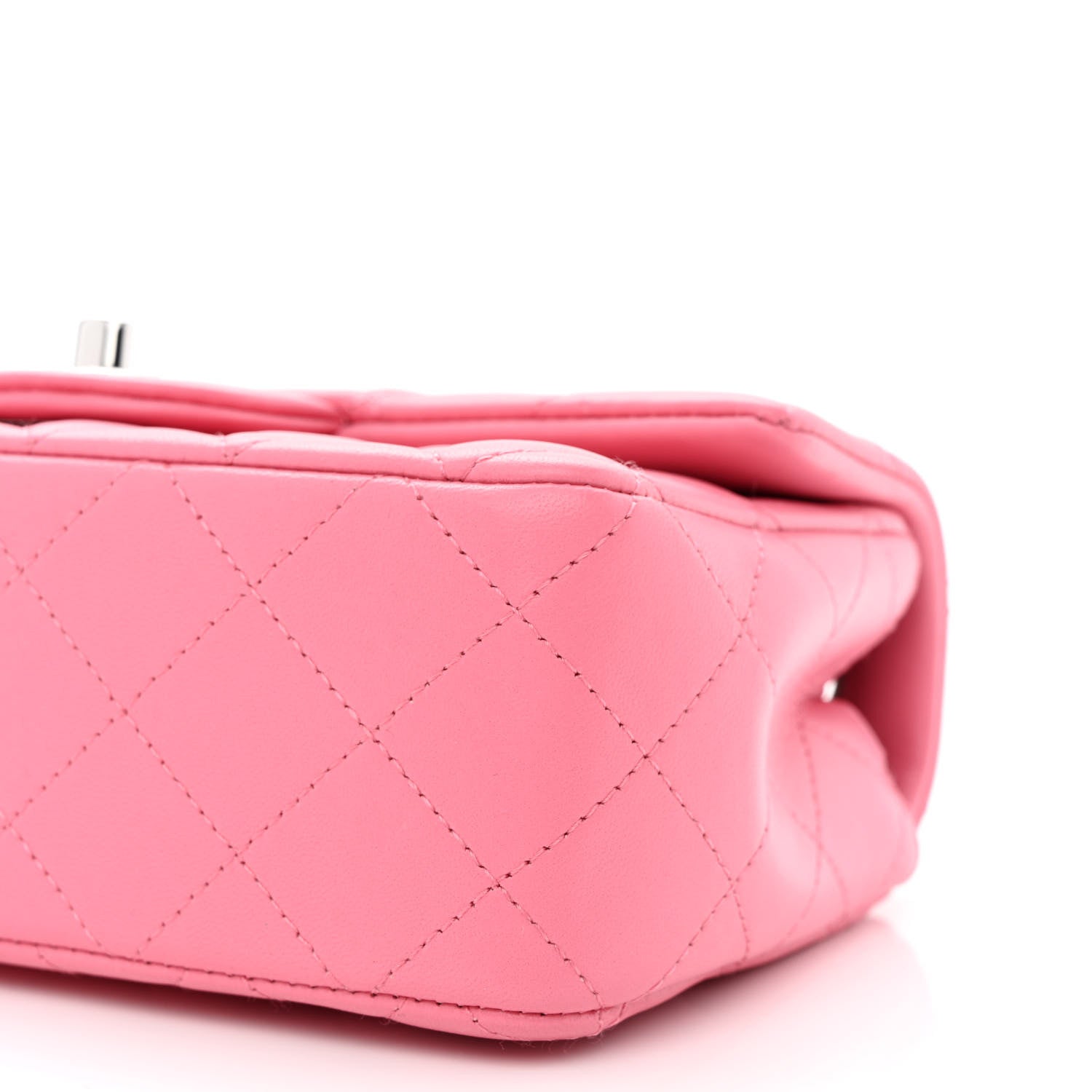Chanel Lambskin Quilted Mini Rectangular Flap Pink 10 of 11