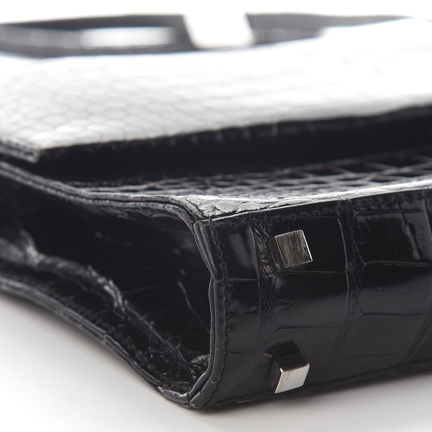 Gucci Alligator Shoulder Bag Black 7 of 10