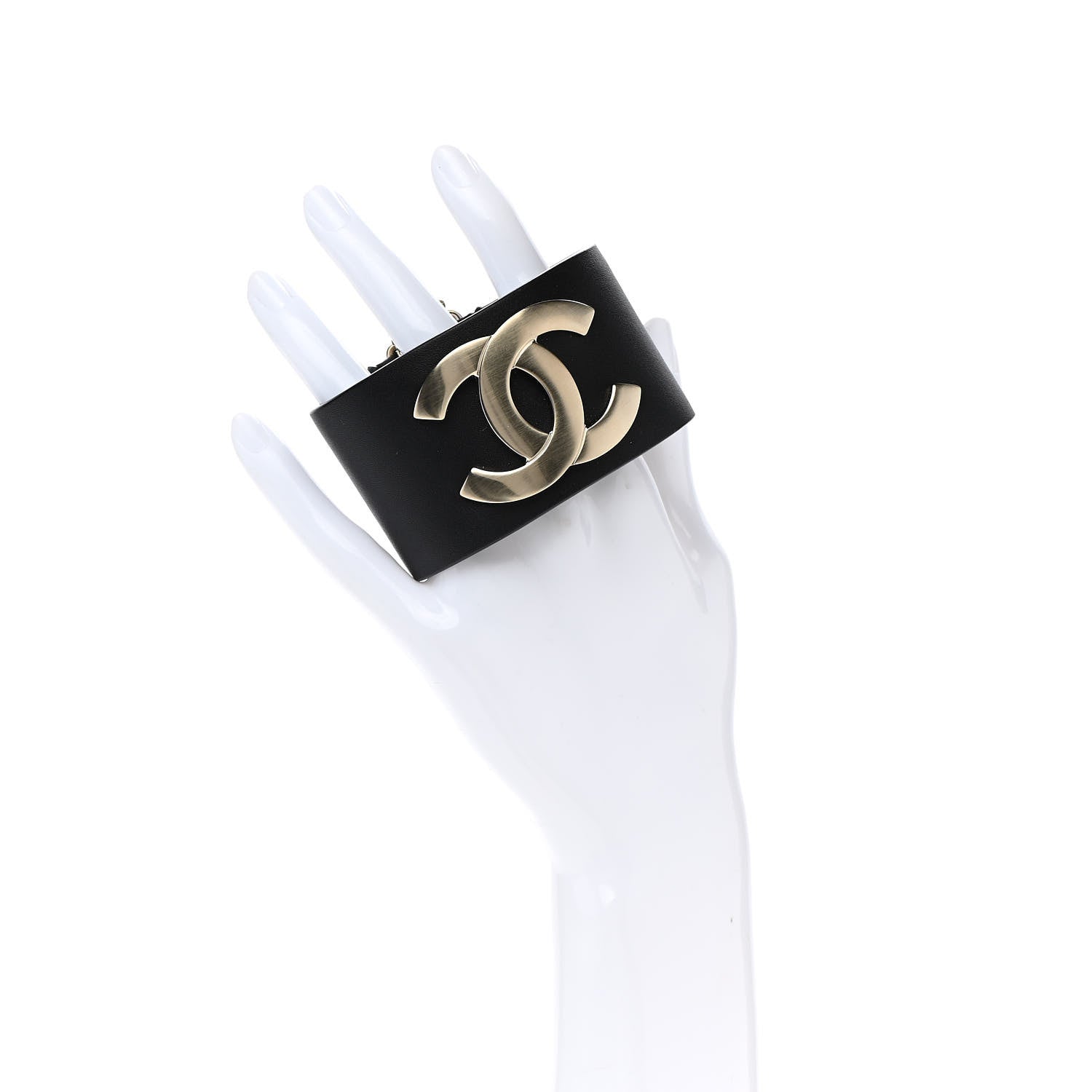 Chanel Calfskin CC Wide Cuff M Black 2 of 5