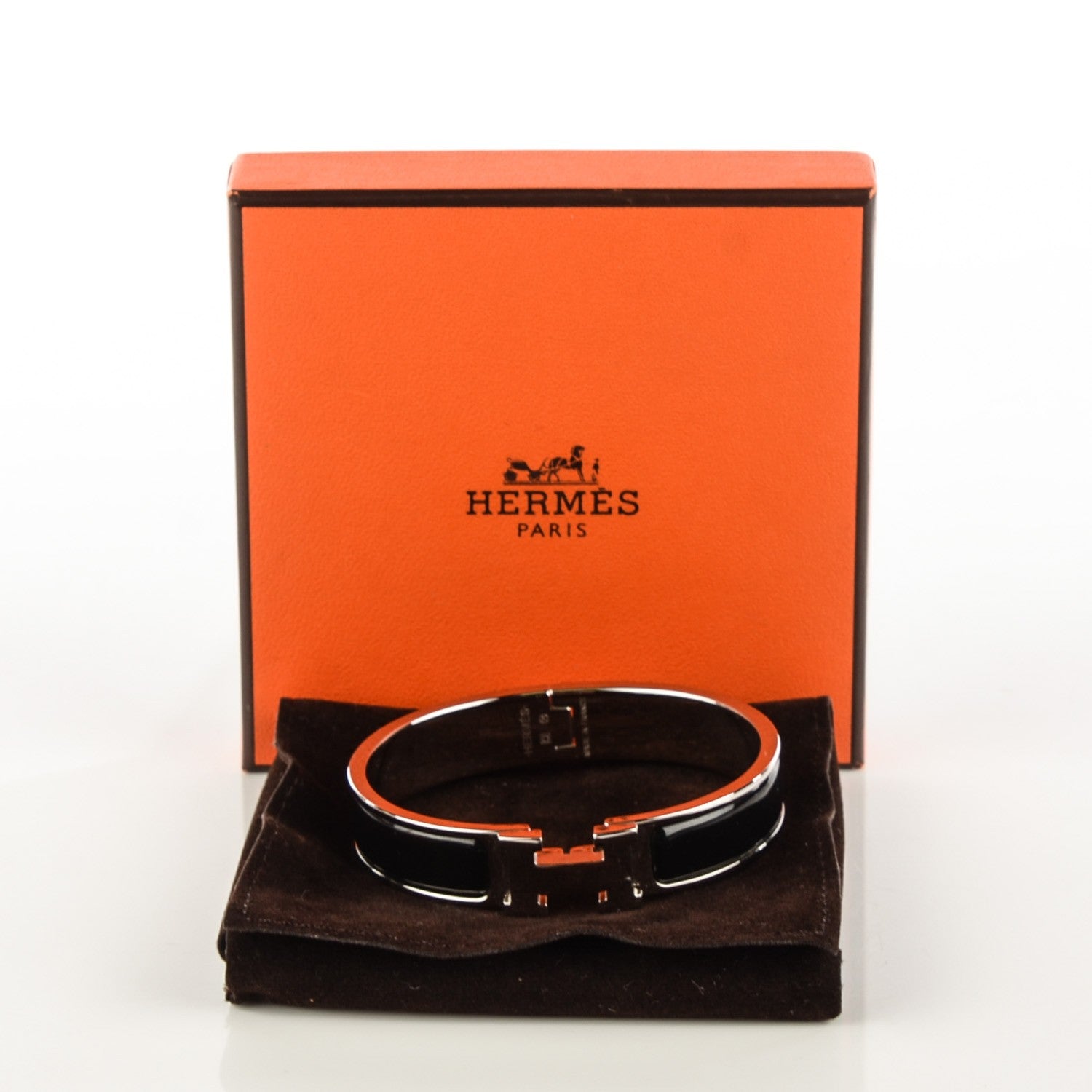Hermes Enamel Narrow Clic Clac H Bracelet PM Black 5 of 5