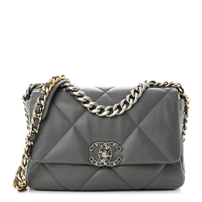 Chanel Lambskin Quilted Medium Chanel 19 Flap Dark Grey 1 of 10