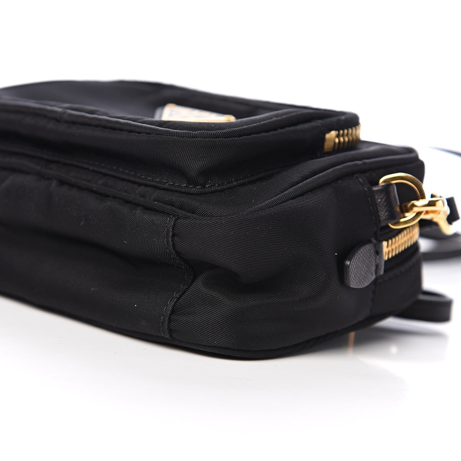 Prada Tessuto Nylon Saffiano Convertible Crossbody Wristlet Black 7 of 8