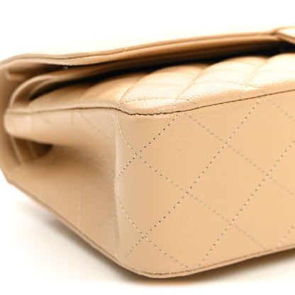 Chanel Caviar Quilted Medium Double Flap Beige 9 of 10