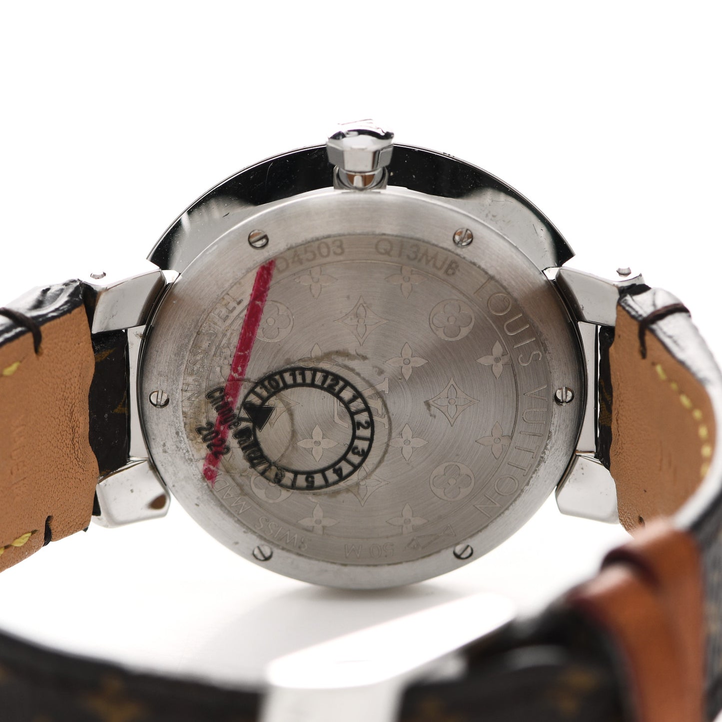 Stainless Steel Monogram Diamond 33mm Tambour Slim Quartz Watch