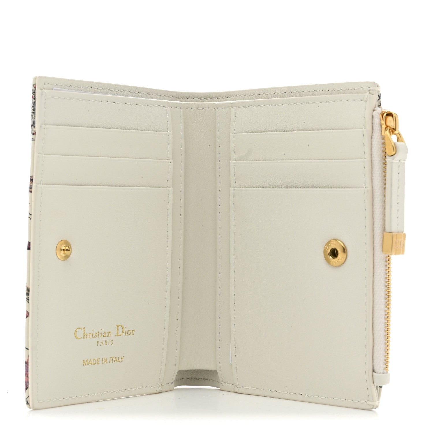 Christian Dior Calfskin Cabinet De Curiosites Print Caro XS Wallet