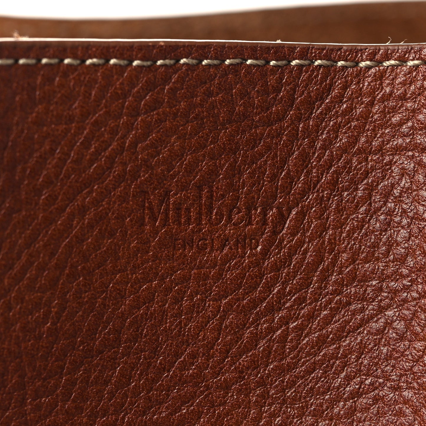 Heavy Grain Calfskin Small Millie Tote Oak