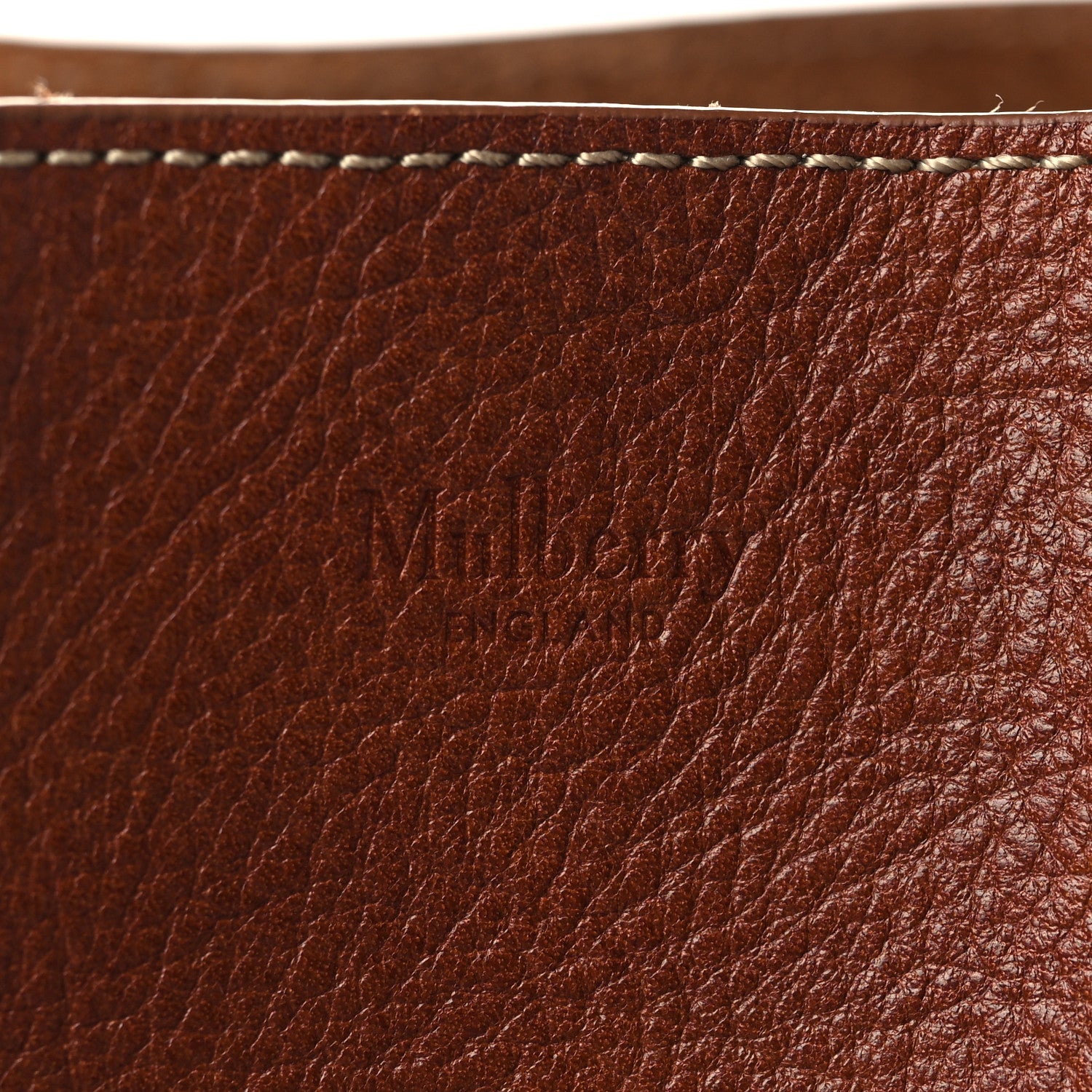 Mulberry Heavy Grain Calfskin Small Millie Tote Oak 6 of 9