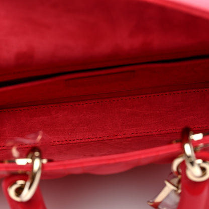 Christian Dior Lambskin Cannage Medium Lady D-Joy Flame Scarlet 5 of 9