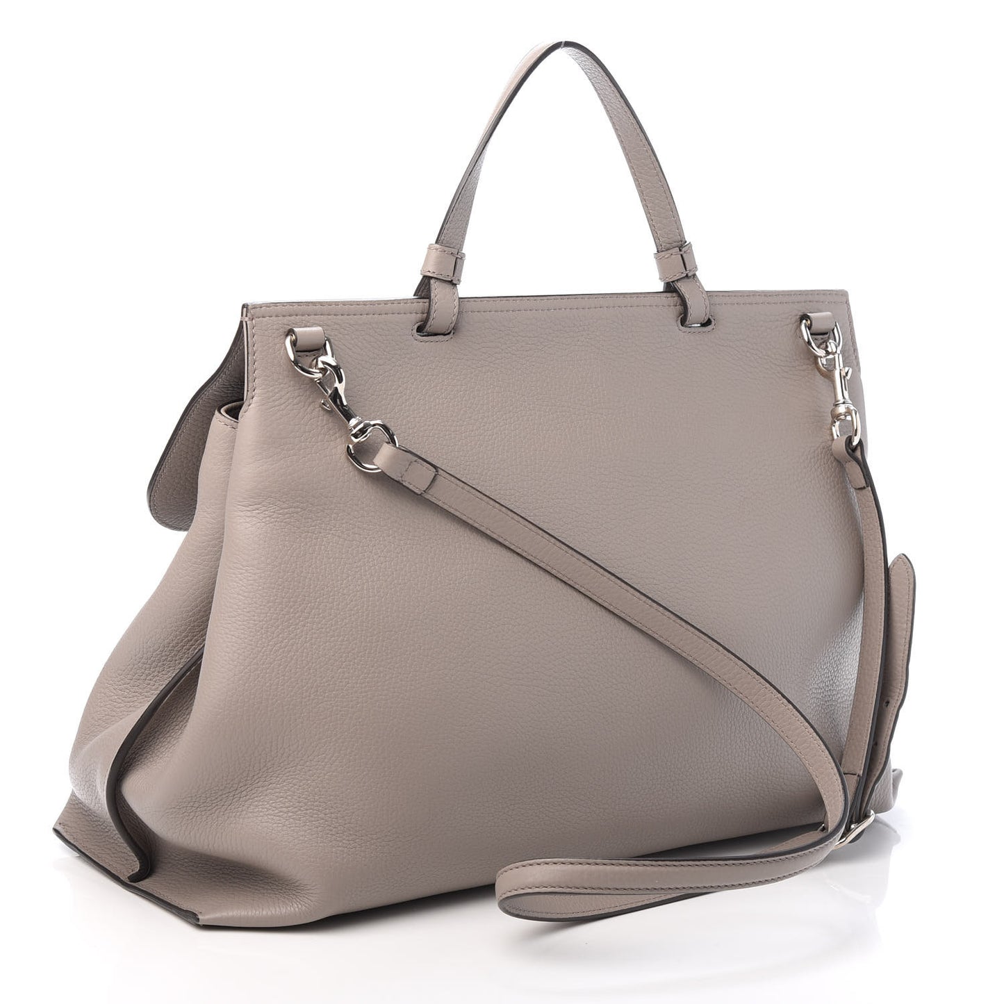 Cellarius Calfskin Large Bamboo Daily Top Handle Bag Storm Grey