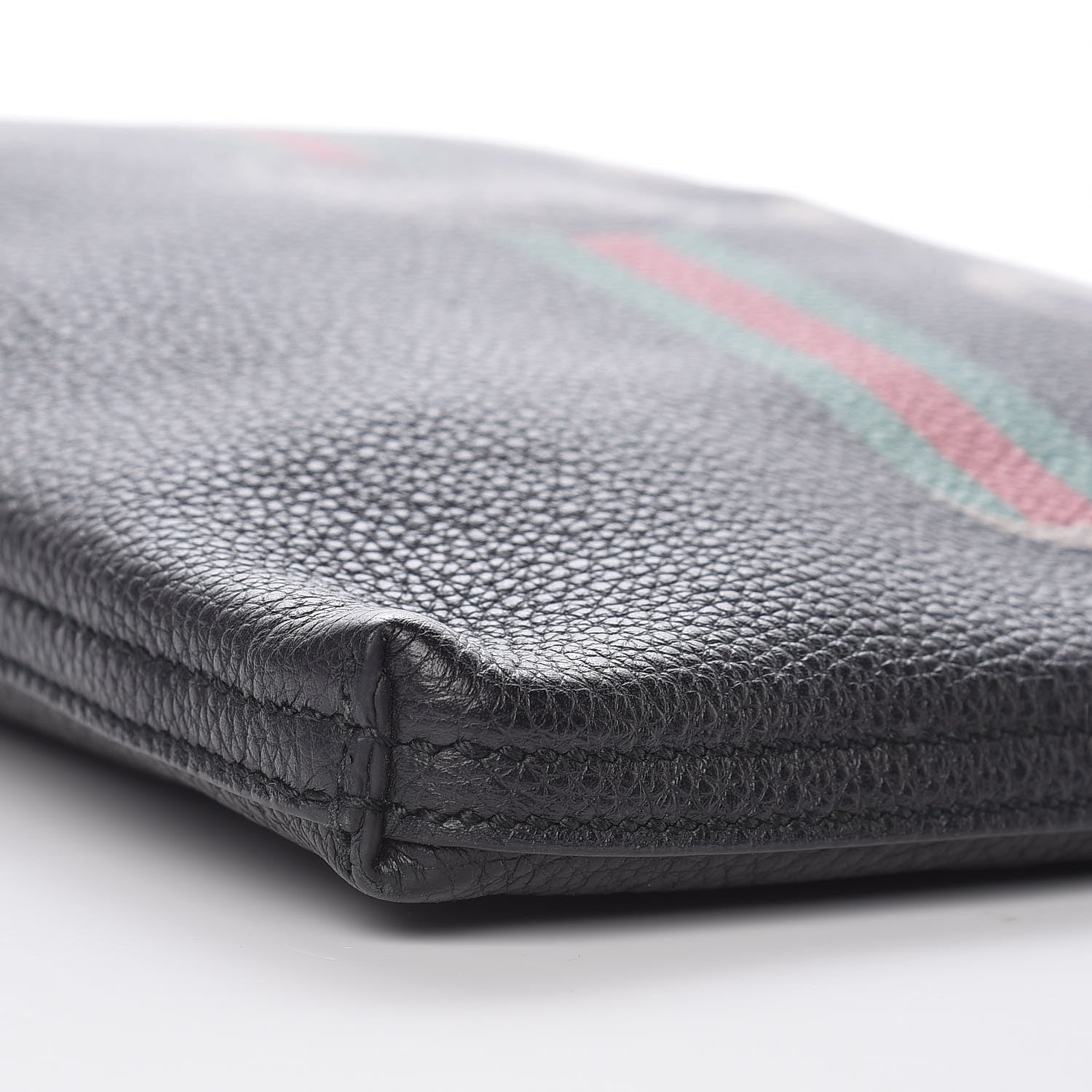 Gucci Pebbled Calfskin Medium Logo Portfolio Clutch Black 10 of 10
