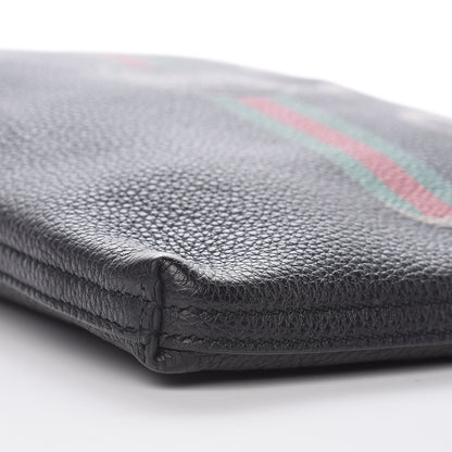 Gucci Pebbled Calfskin Medium Logo Portfolio Clutch Black 10 of 10