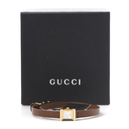 Gucci Stainless Steel Calfskin Mother of Pearl 14mm G-Frame Square Double Wrap Quartz Watch 8 of 8