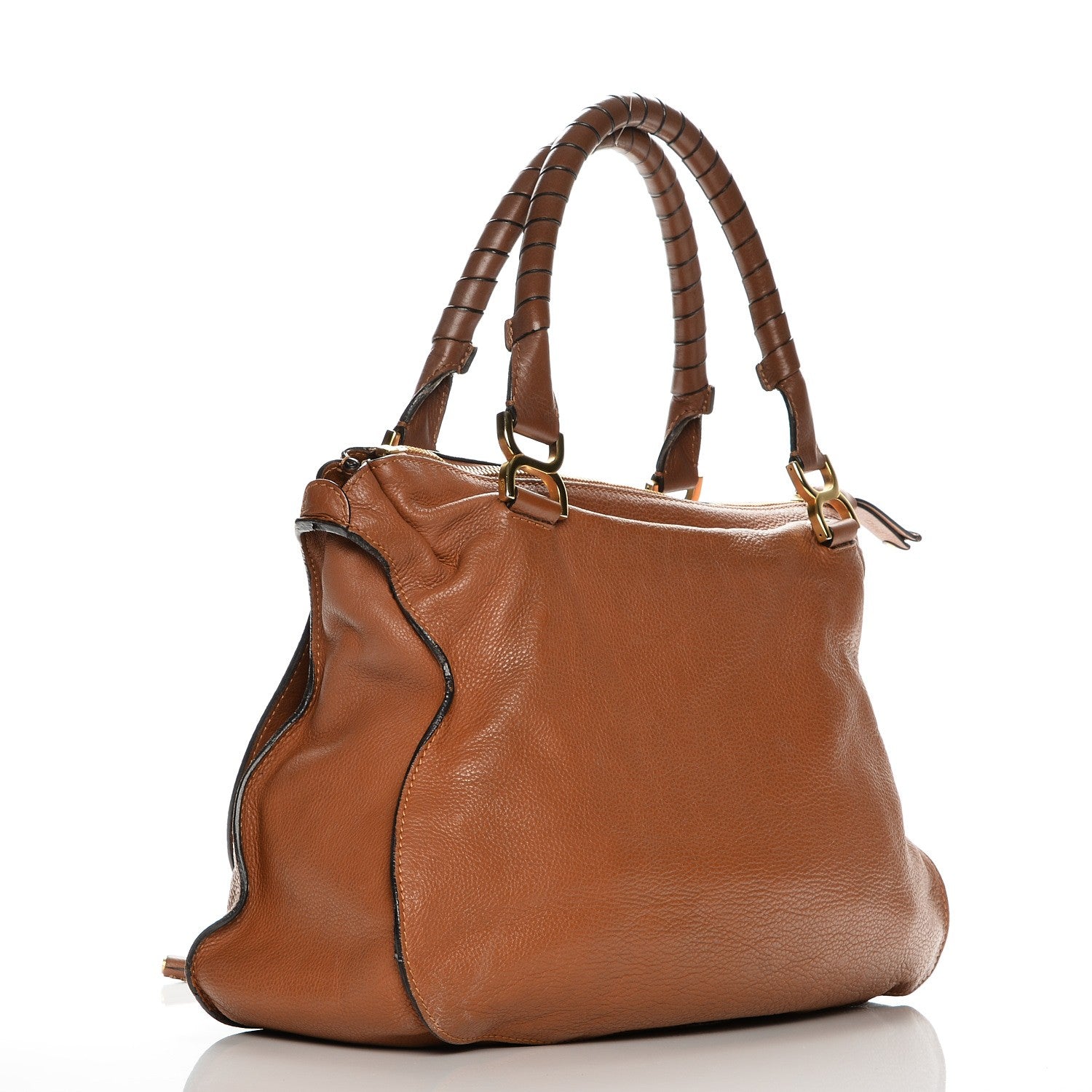 Chloe Calfskin Large Marcie Satchel Tan 3 of 17