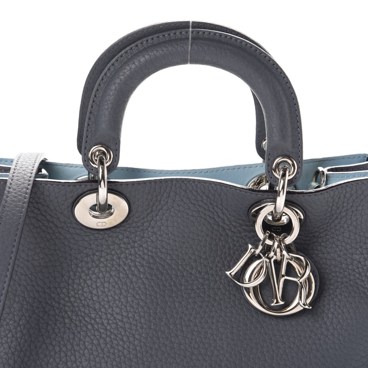 Bullcalf Mini Diorissimo Tote Grey Blue