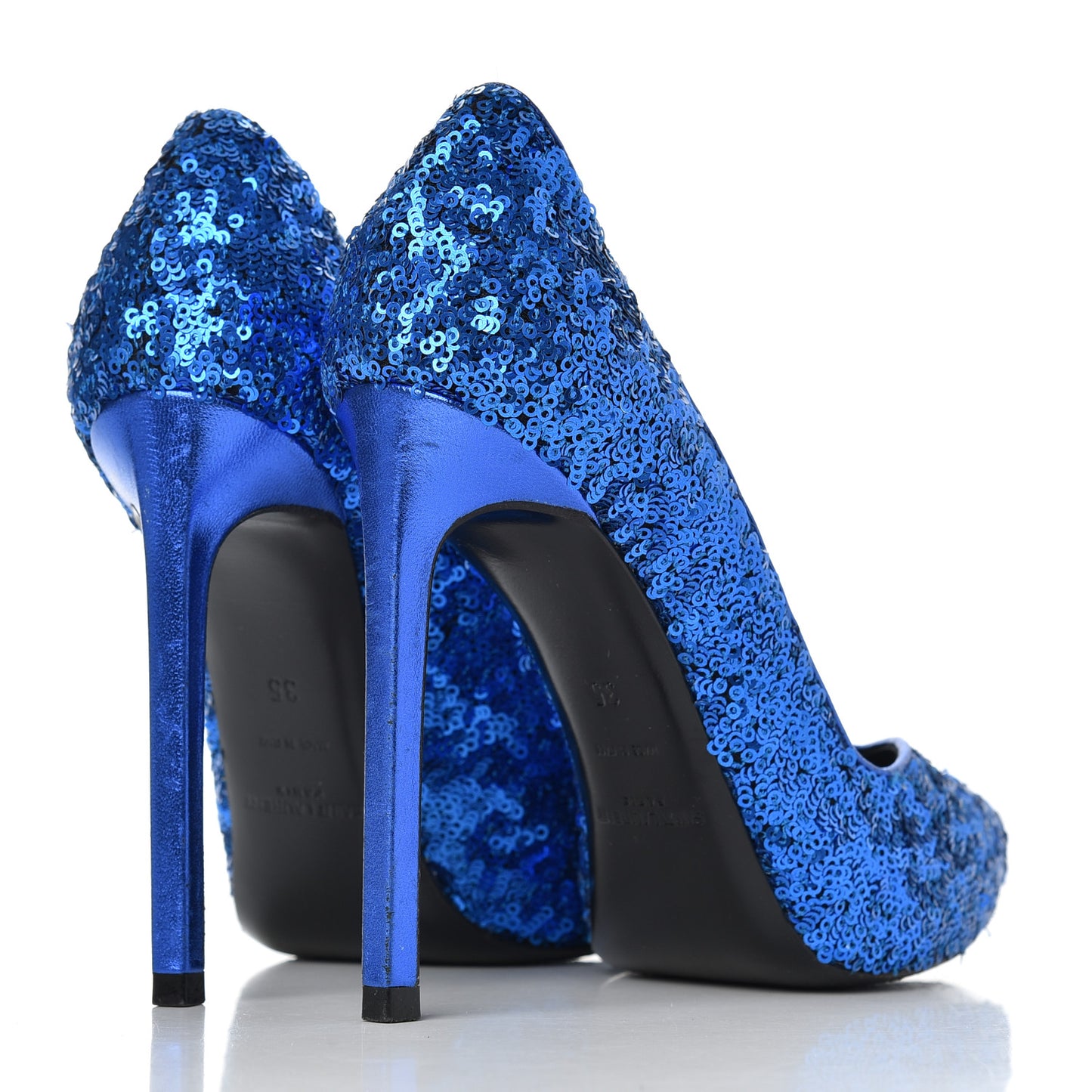 Sequin Paris 105 V Cut Pumps 35 Bleu Roy