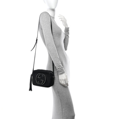 Gucci Pebbled Calfskin Studded Small Soho Disco Bag Black 2 of 13