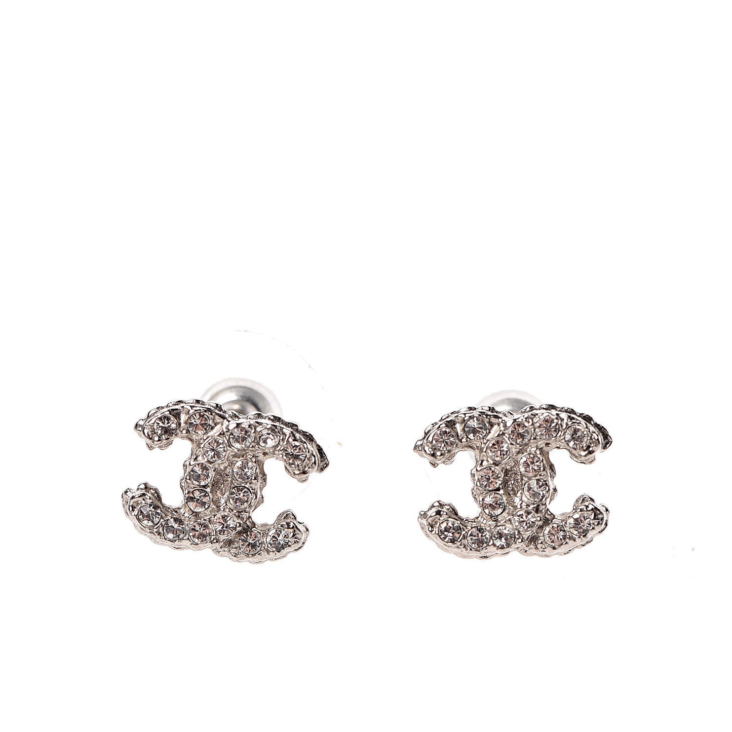 Crystal CC Earrings Silver