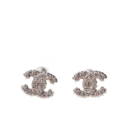 Chanel Crystal CC Earrings Silver 1 of 4