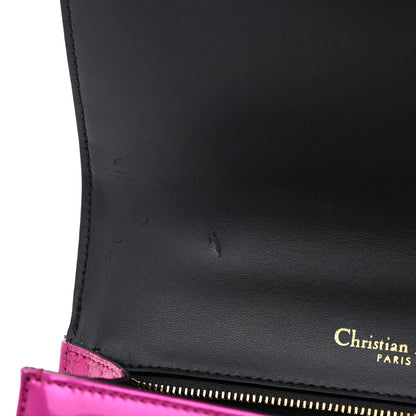 Christian Dior Metallic Patent Micro-Cannage Small Diorama Flap Bag Fuchsia 9 of 12