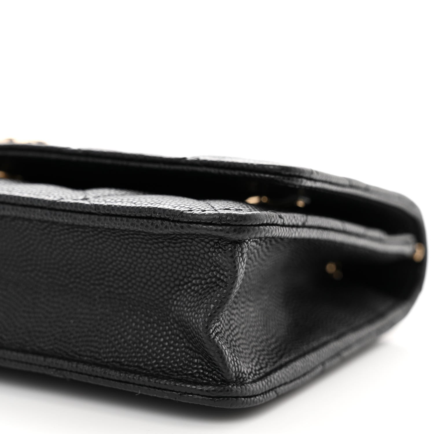 Chanel Caviar Quilted Striated CC Wallet On Chain WOC Black 11 of 13