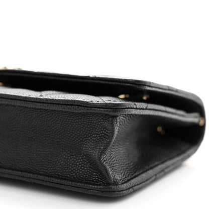 Chanel Caviar Quilted Striated CC Wallet On Chain WOC Black 11 of 13