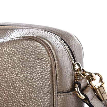 Gucci Metallic Pebbled Calfskin Small Soho Disco Bag Golden Beige 8 of 10
