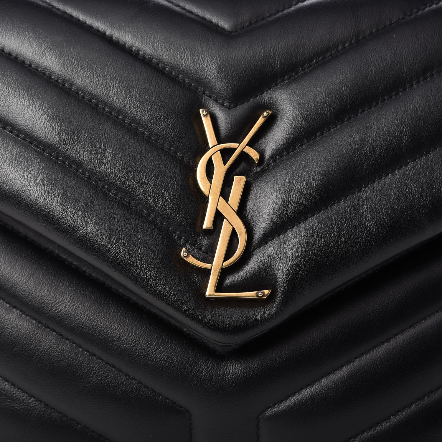 Saint Laurent Calfskin Y Quilted Monogram Medium Loulou Chain Satchel Black 10 of 10