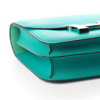 Hermes Epsom Constance 24 Bleu Paon Vert Menthe 7 of 12