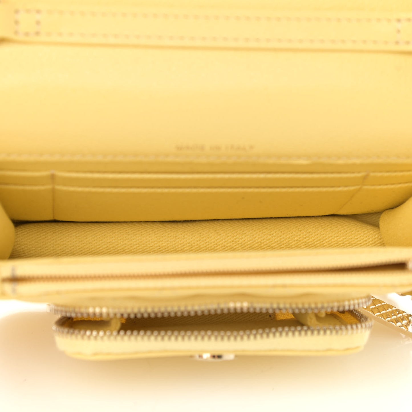 Caviar Quilted Business Affinity Clutch With Chain Flap Yellow