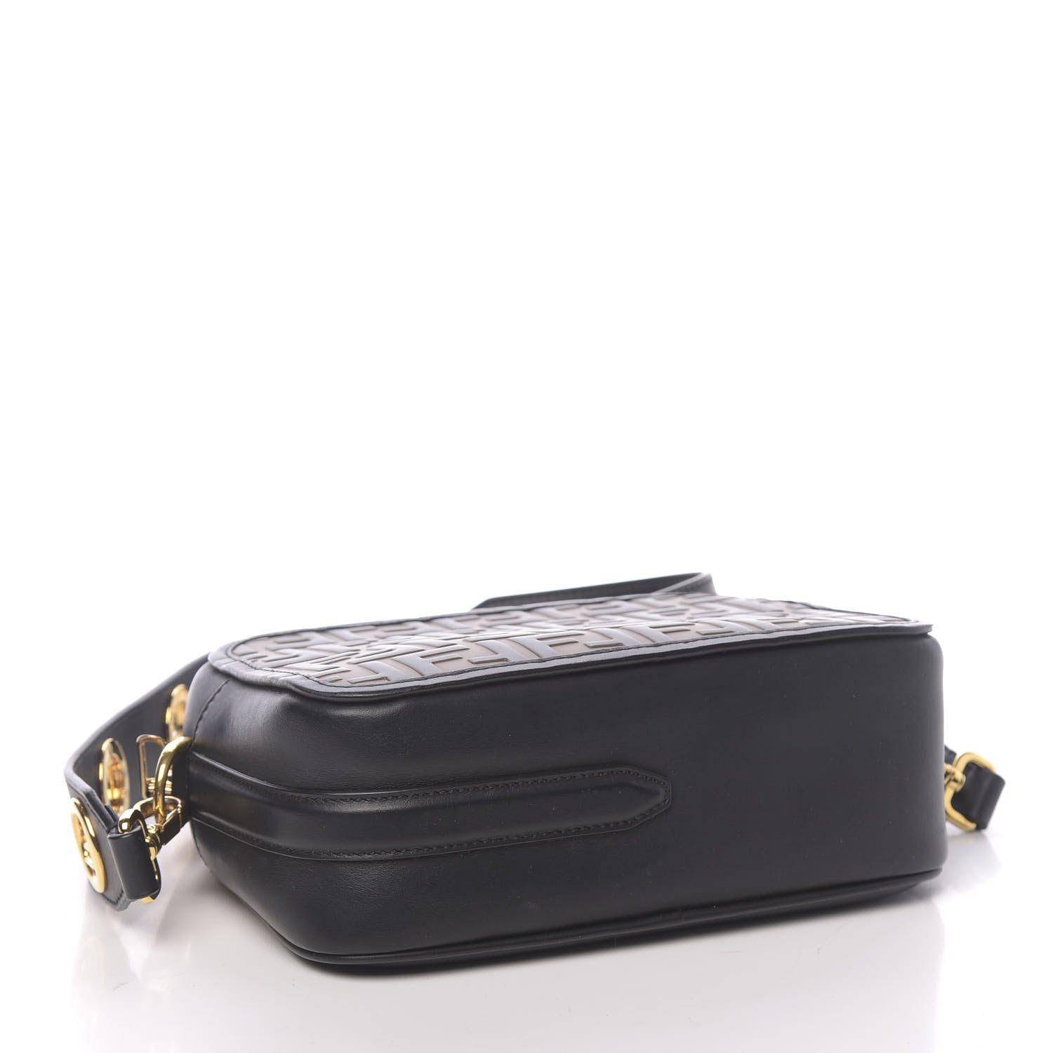 Fendi Vitello Century F is Fendi Bi-Color FF 1974 Embossed Camera Case Maya Black 4 of 11
