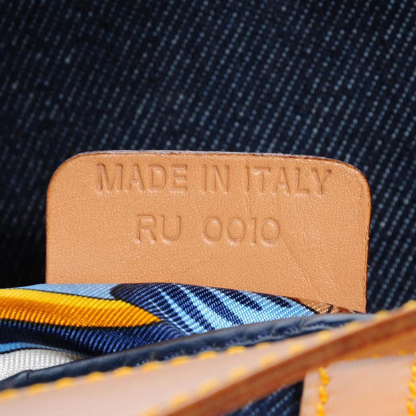 Denim Calfskin Saddle Bag Blue