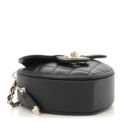 Chanel Lambskin Quilted CC In Love Heart Clutch With Chain  Black 4 of 11