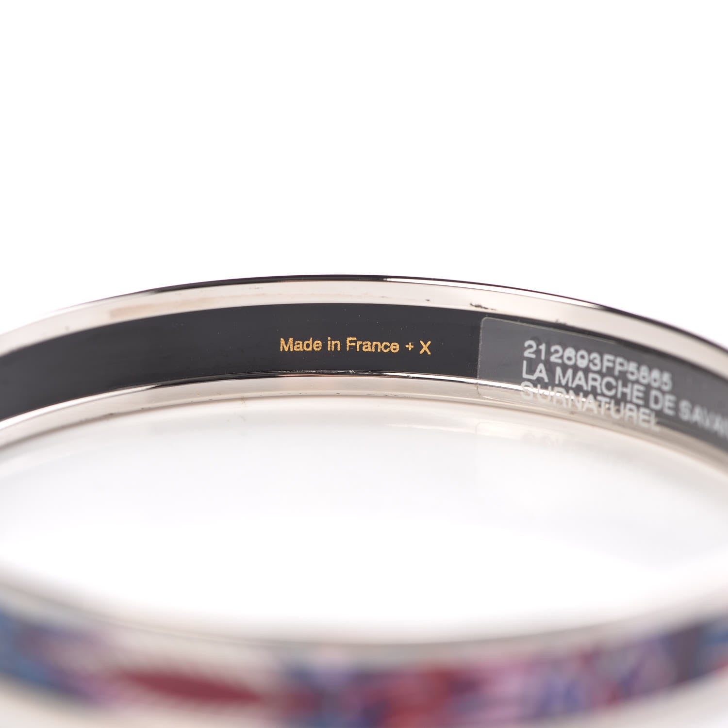 Hermes Enamel Printed Narrow Le Marche De Savana Bracelet 65 Surnaturel 5 of 5