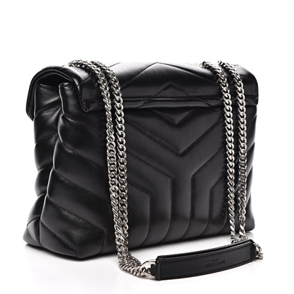 Saint Laurent Calfskin Y Quilted Monogram Small Loulou Chain Satchel Black 2 of 9