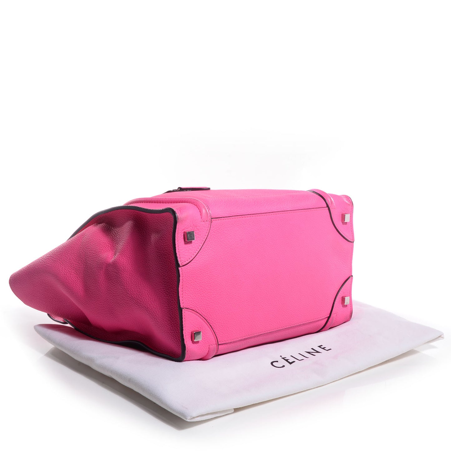 Drummed Calfskin Mini Luggage Fluo Pink