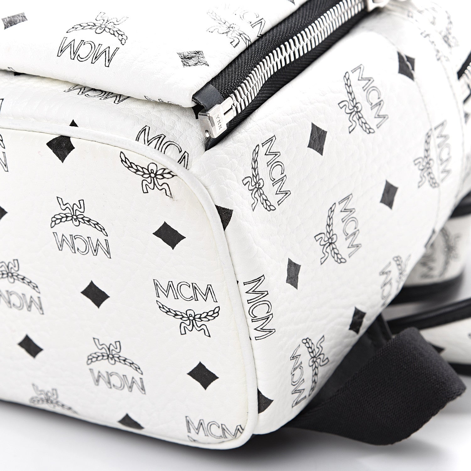 MCM Visetos Studded Small Dual Stark Backpack White 9 of 11