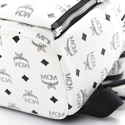MCM Visetos Studded Small Dual Stark Backpack White 9 of 11
