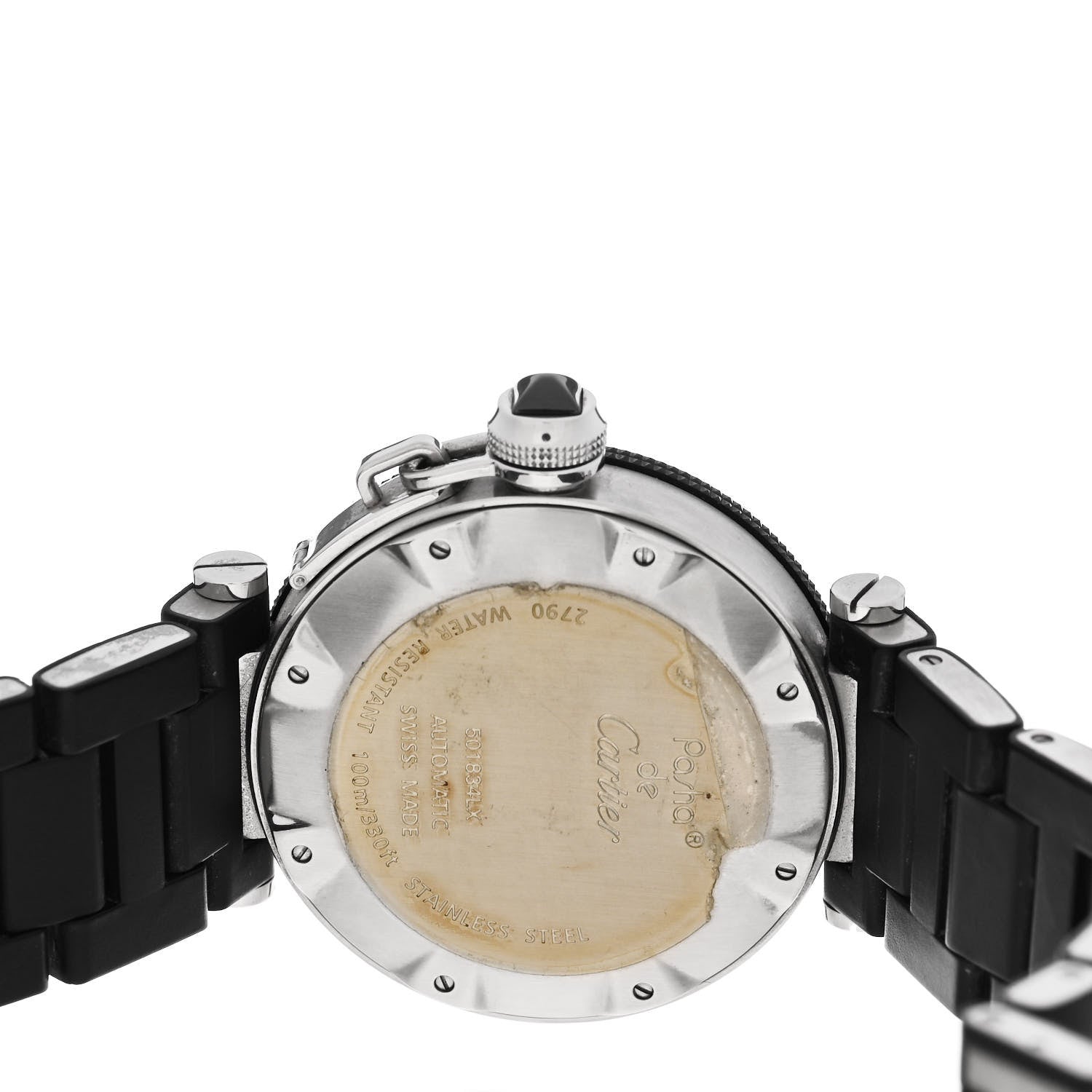 Cartier Stainless Steel Rubber 40mm Pasha C Seatimer Automatic Watch Black 4 of 4