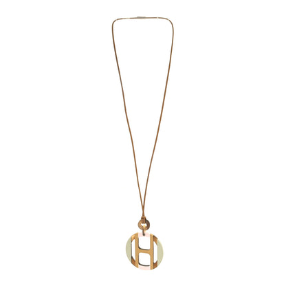 Hermes Buffalo Horn Lacquer H Equipe Pendant Necklace Songe 3 of 5