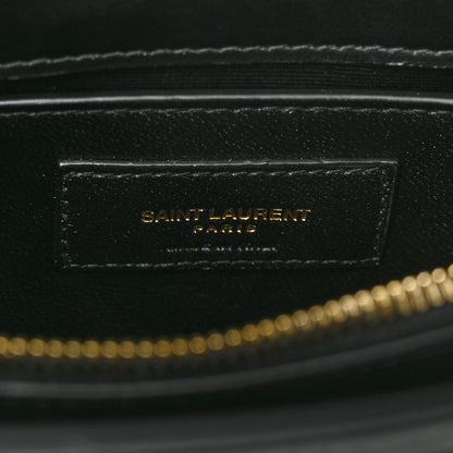 Saint Laurent Calfskin Y Quilted Monogram Small Loulou Chain Satchel Black 7 of 11