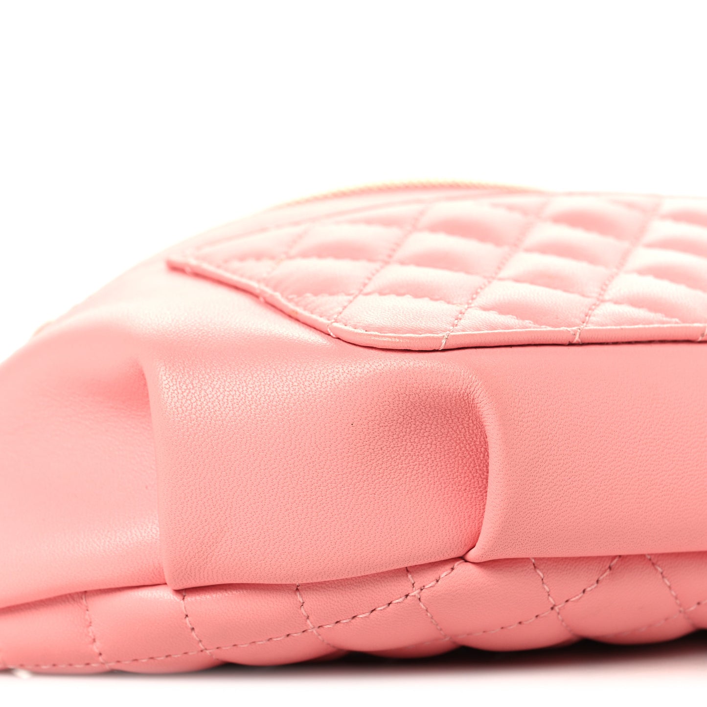 Lambskin Quilted Bi Waist Bag Fanny Pack Pink