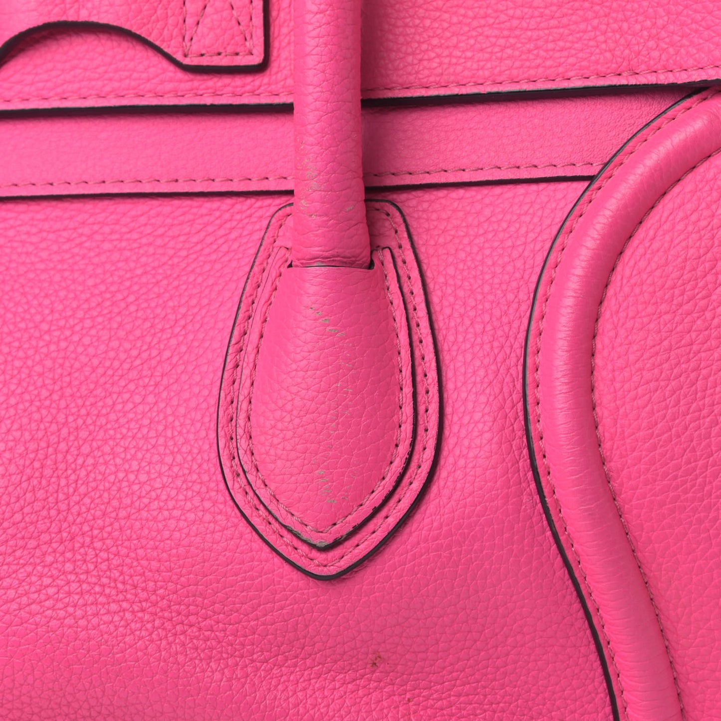 Drummed Calfskin Mini Luggage Fluo Pink