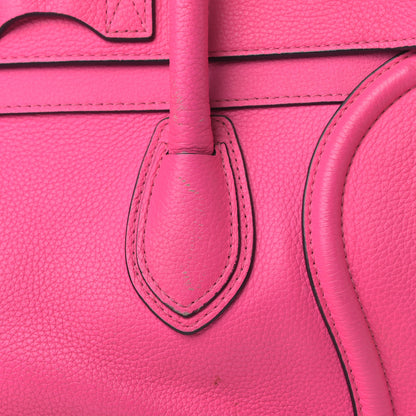 Celine Drummed Calfskin Mini Luggage Fluo Pink 13 of 20